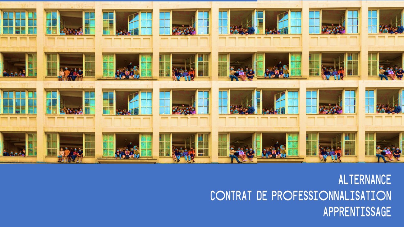 Visuel sur l'alternance, contrat de professionnalisation et apprentissage